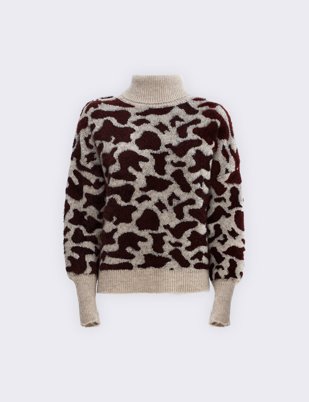 High neck mixed wool sweater